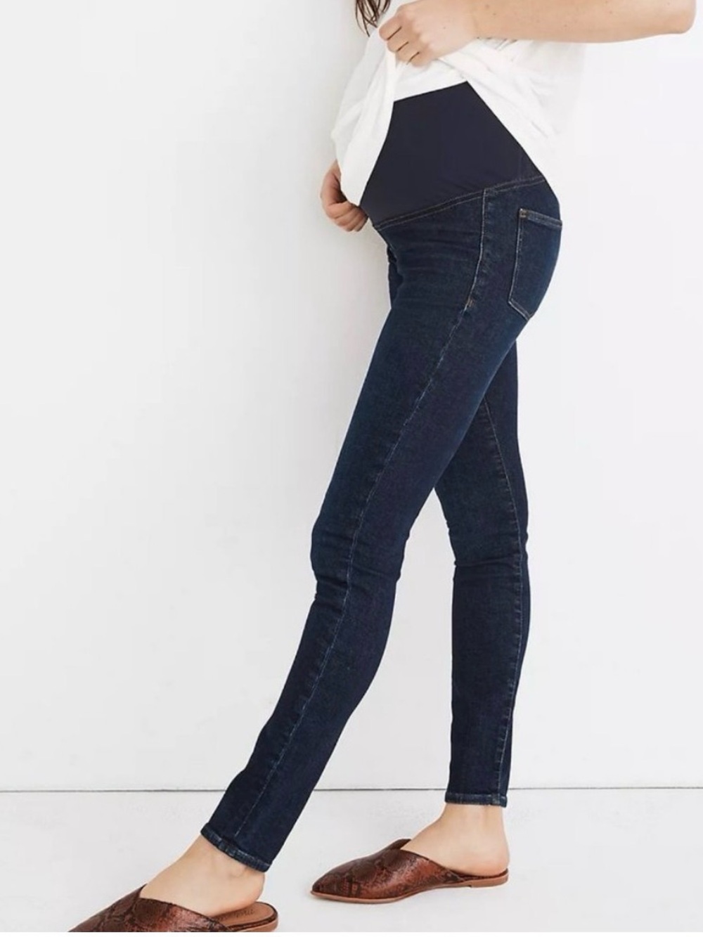 MADEWELL Over The Belly Darkwash Maternity Jeans Skinny Orland Wash Women's 28"